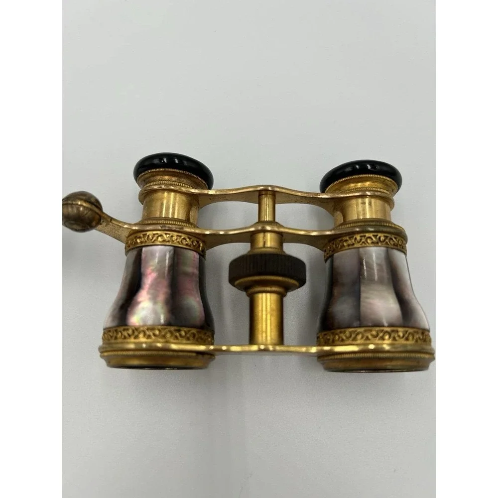 J. F. M. Paris Mother of Pearl Brass Opera Glasses Pre-1930 France